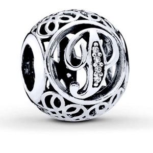 Retired PANDORA Letter “P” Charm w/ Cubic Zirconia